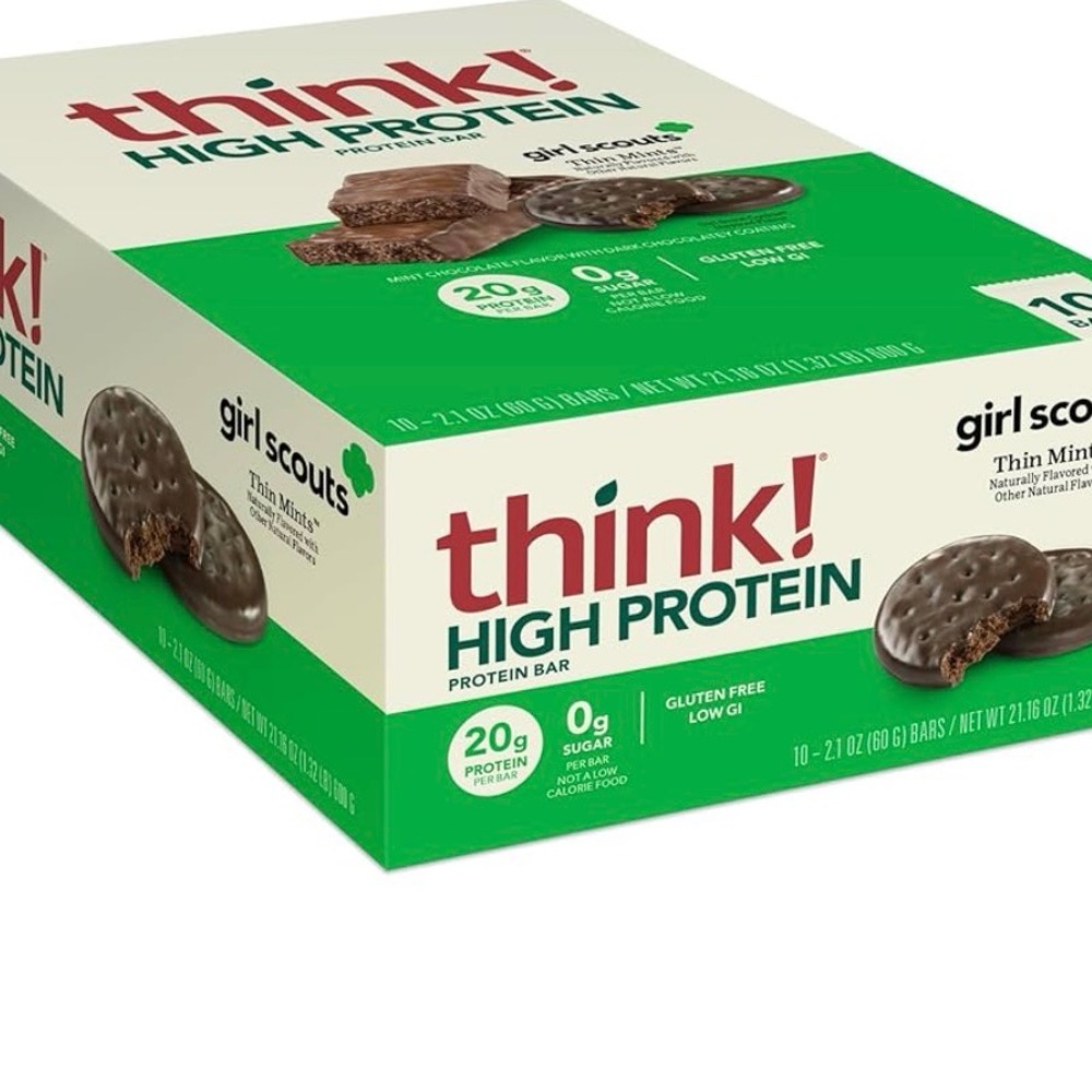 think! High Protein Girl Scouts Thin Mints Protein Bars -10 ct